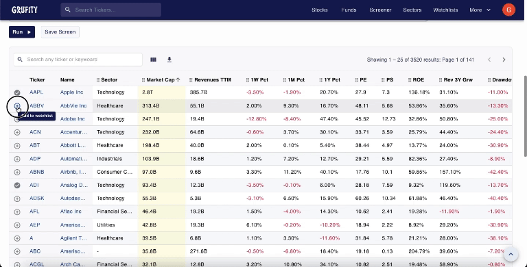Manage Table Columns